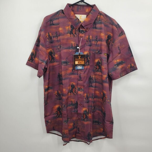 RSVLTS Other - RSVLTS Yellowstone Tough Merciless KUNUFLEX Button Up Shirt Top Men Size XL NWT